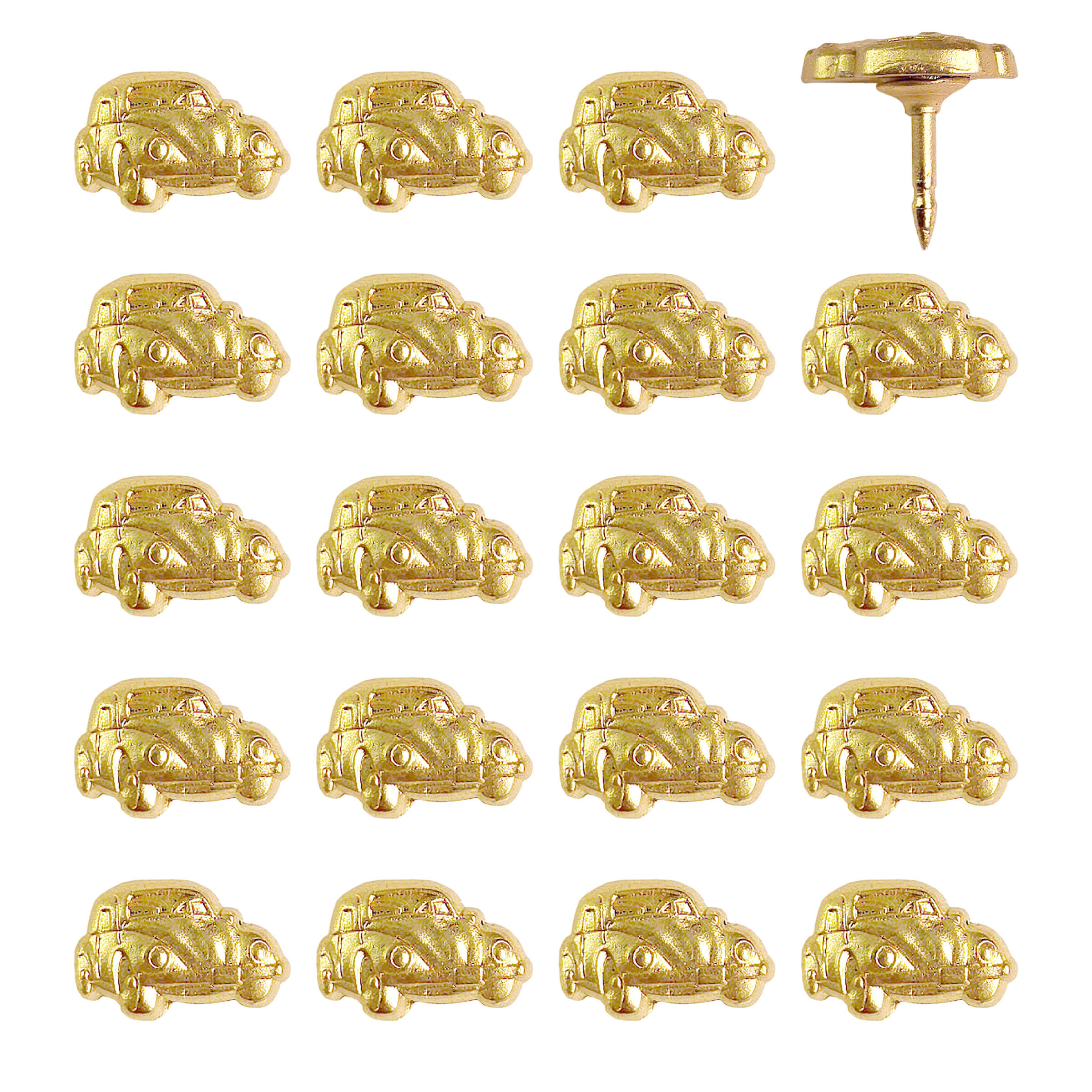 Gold VW Bug Map Pins - Set of 20