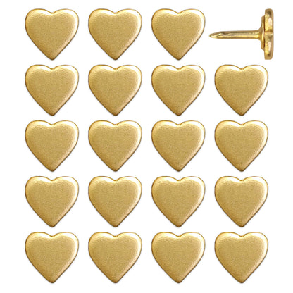 Gold Mini Heart Map Pins - Set of 20