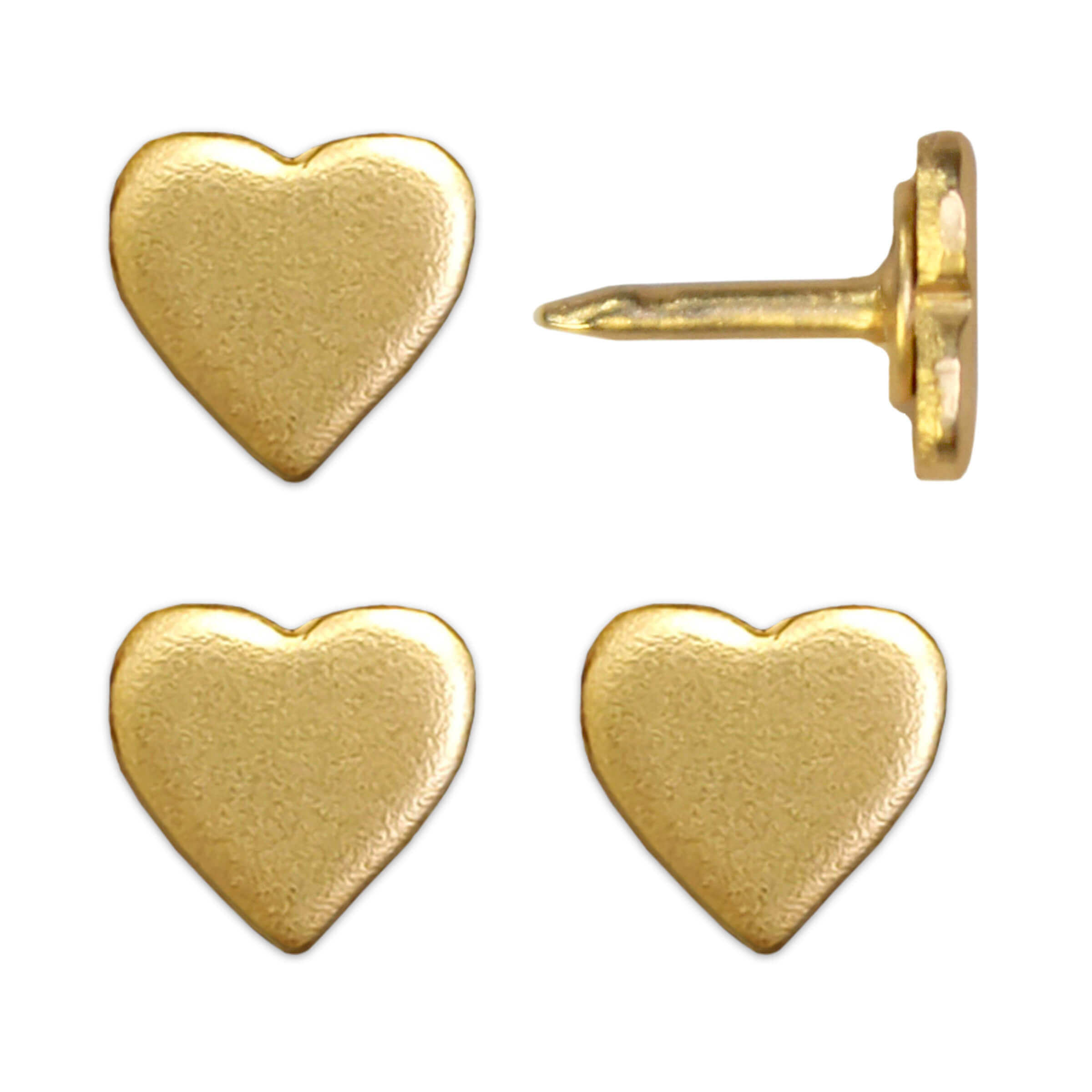 Gold Mini Heart Map Pins - Set of 4