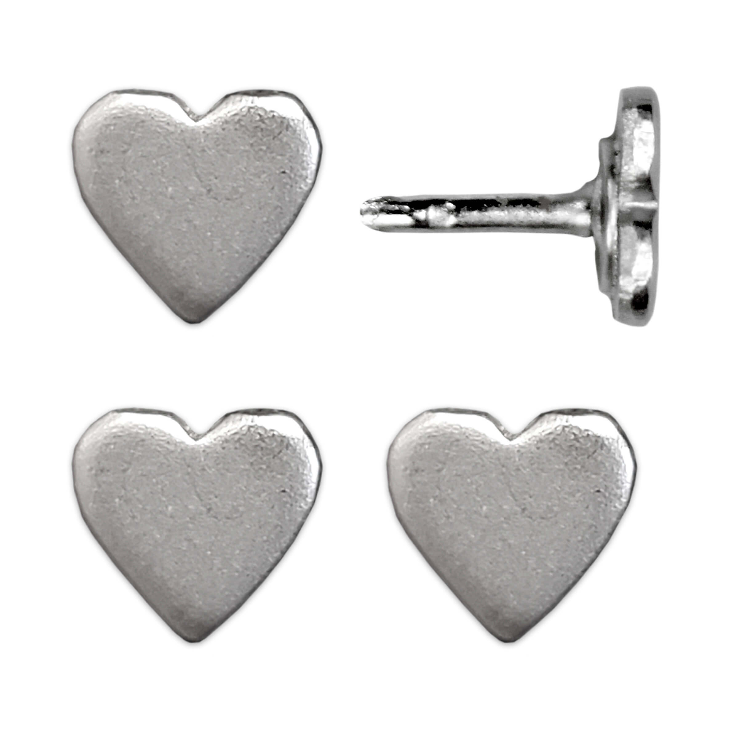 Silver Mini Heart Map Pins - Set of 4