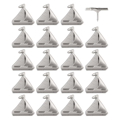 Silver Sailboat Map Pins - Set of 20