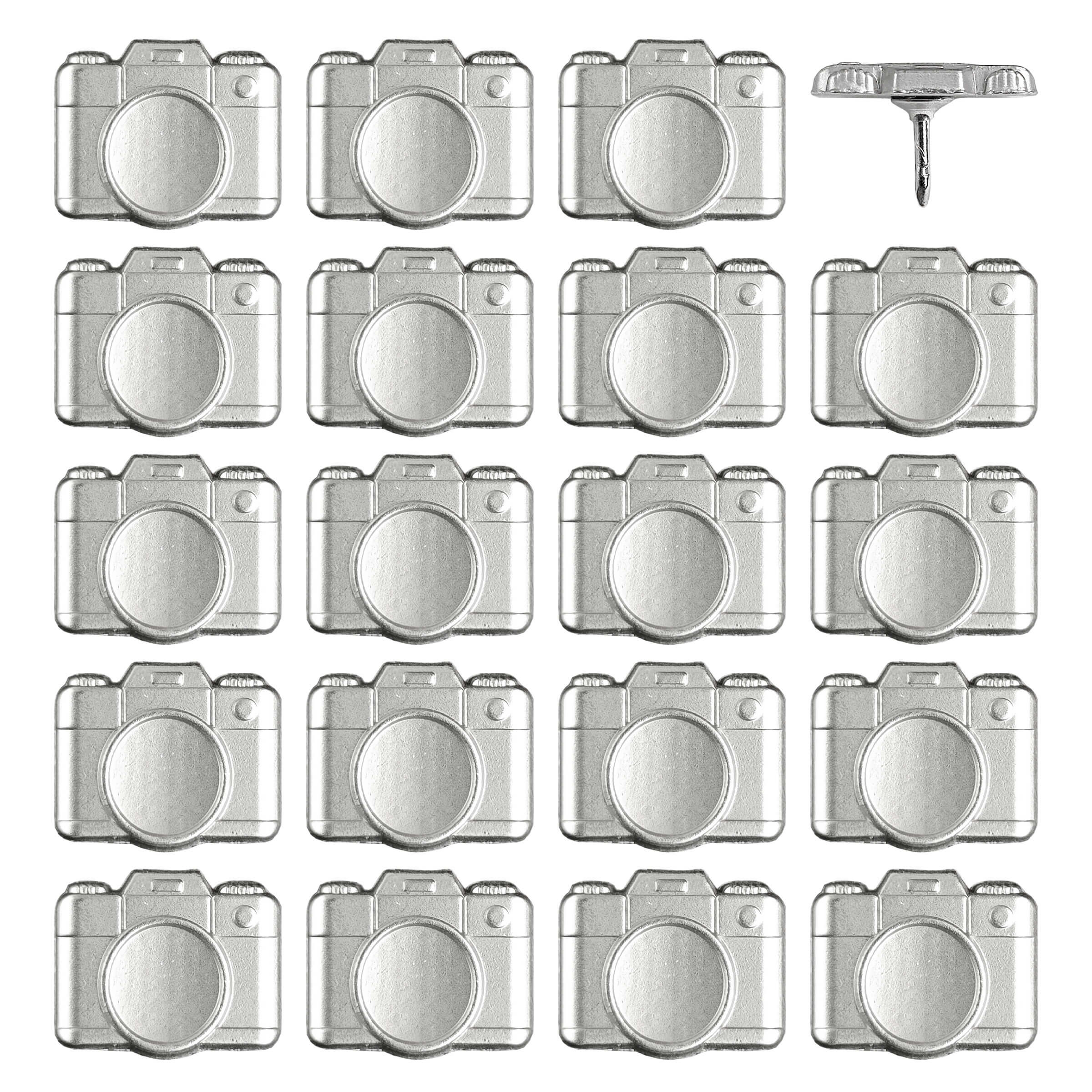 Silver Metal Camera Pins - set of 20