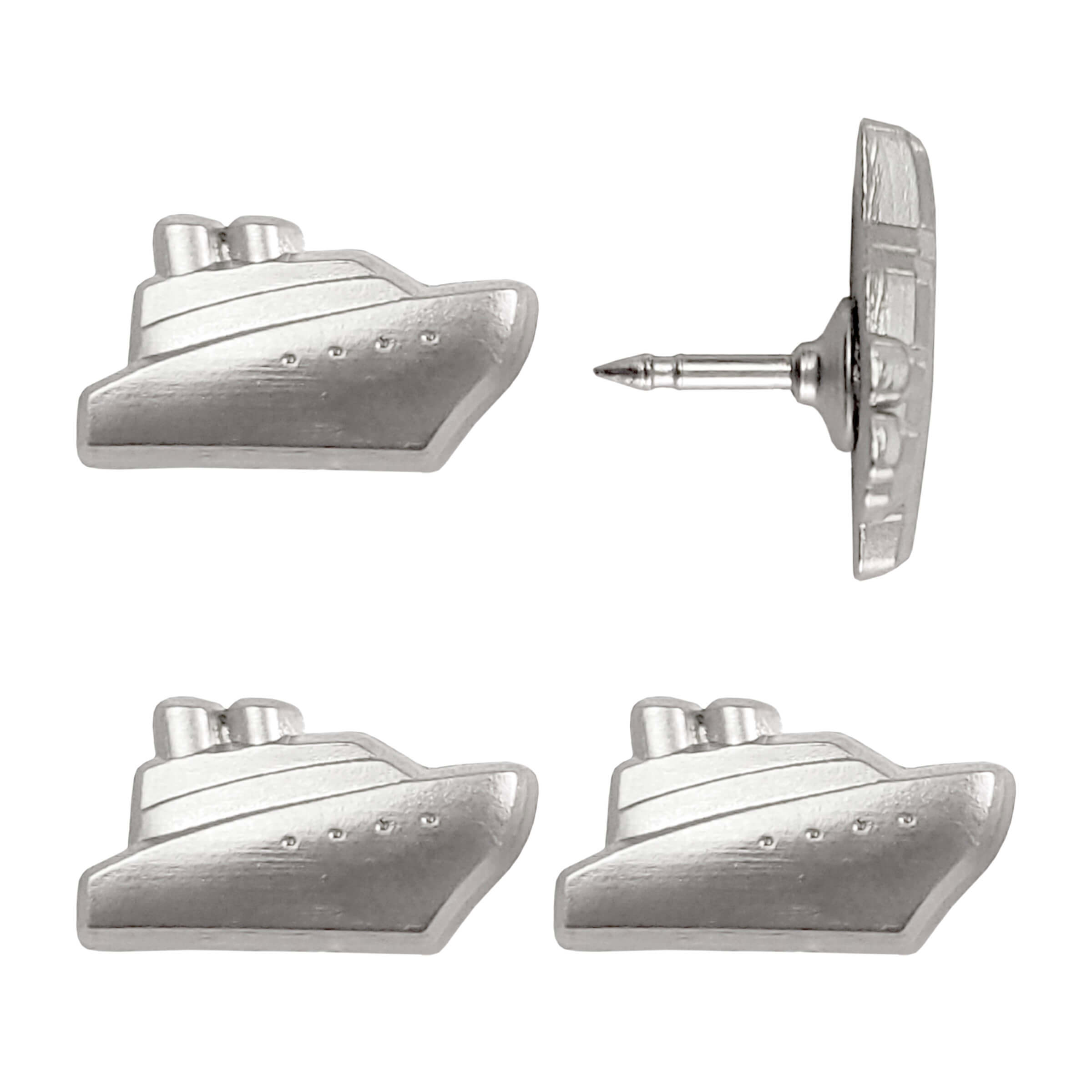 Silver Cruise Ship Push Pins - Set of 4