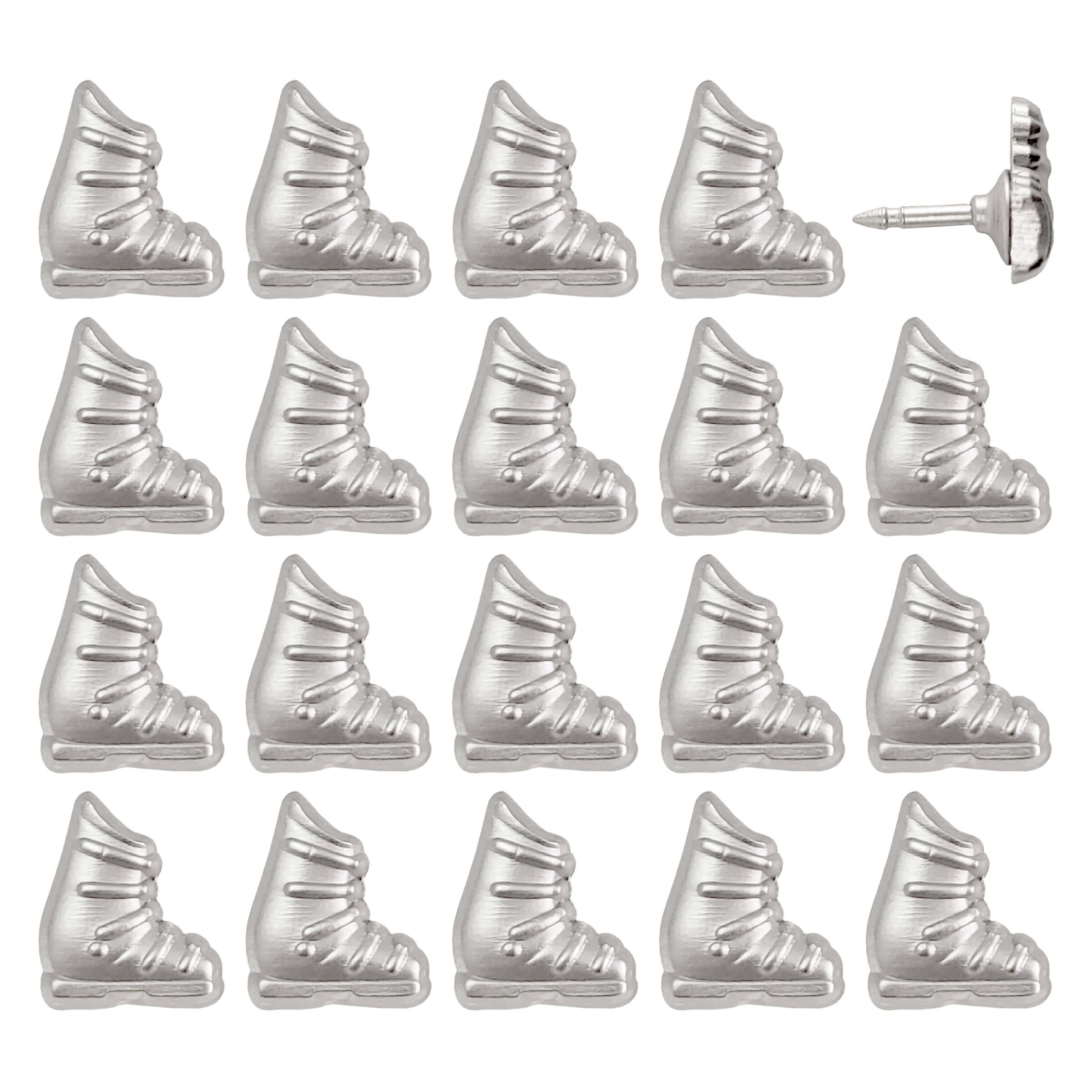 Silver Ski Boot Push Pins - Set of 20 Ski Boot Map Pins