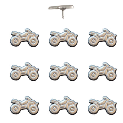 ATV Push Pins Silver Pack of 10