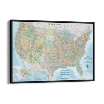 Canvas - Signature USA Travel Map with pins