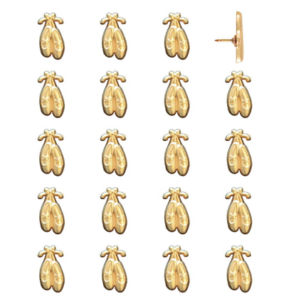 Ballet Slippers Push Pins Gold Pack of 20