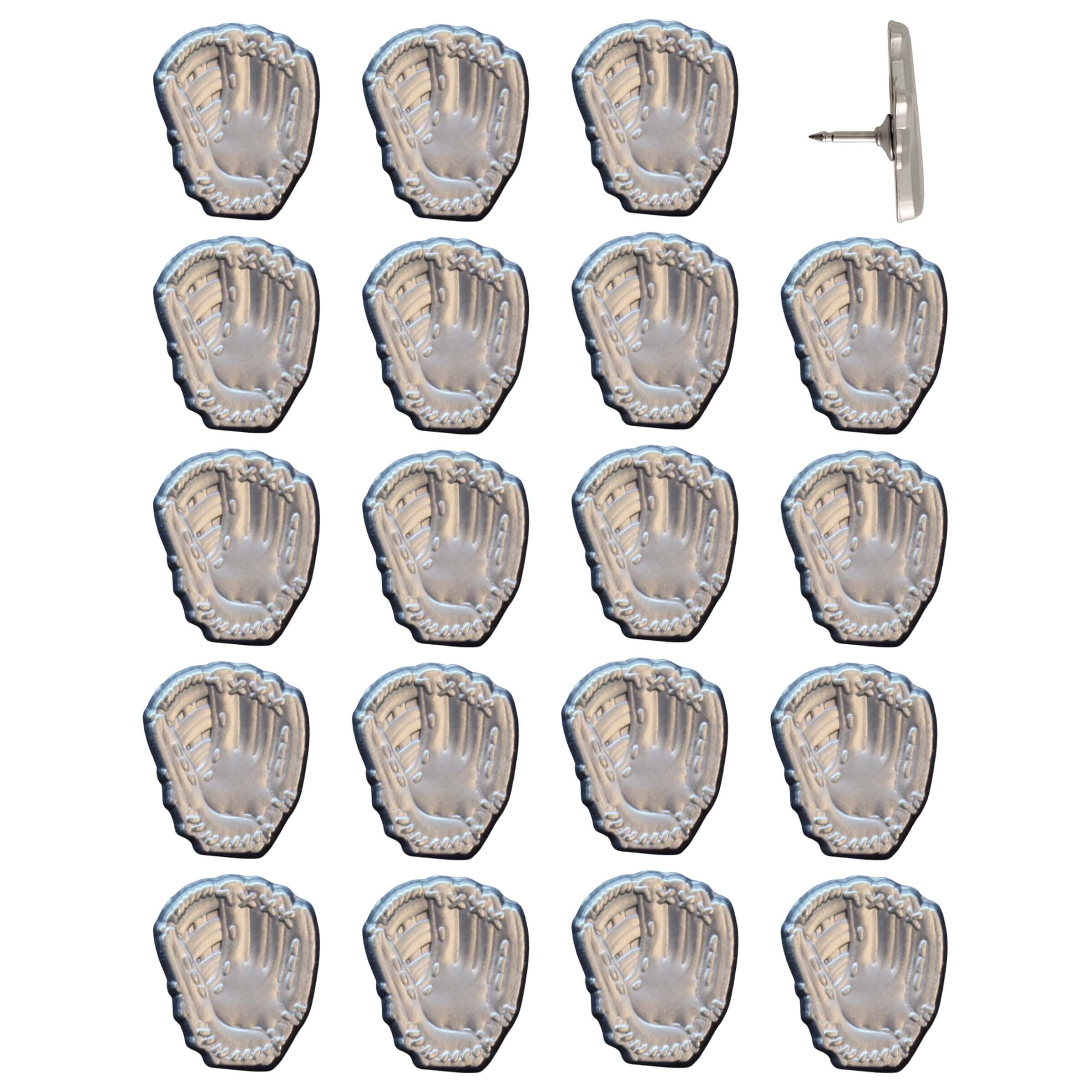 Baseball Glove Pins Silver Pack of 20