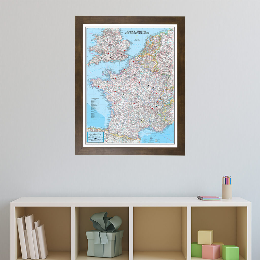 Canvas Classic France Belgium and The Netherlands - Rustic Brown Frame
