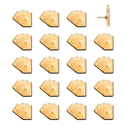 Playing Cards Push Pins Gold Pack of 20