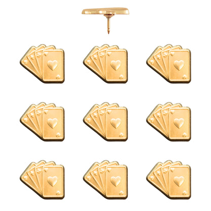 Playing Cards Push Pins Gold Pack of 10