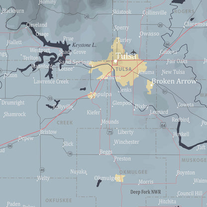 Slate Oklahoma Push Pin Travel Maps Closeup