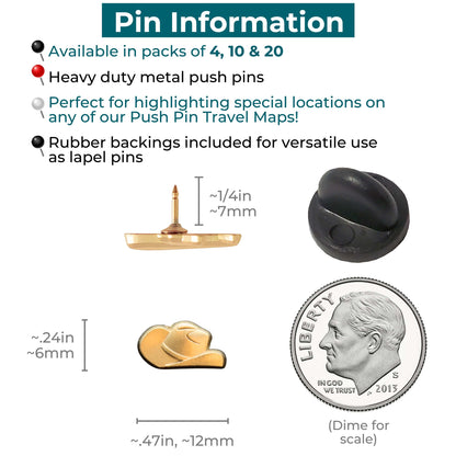 Cowboy Hat Push Pins Info