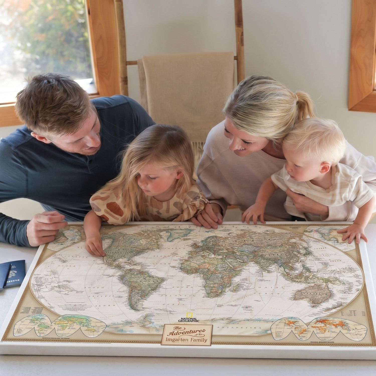 Canvas - Executive World Travel Map with Pins