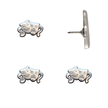 Drama Mask Push Pins Silver Pack of 4