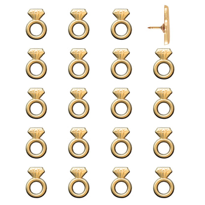 Engagement Ring Push Pins Gold Pack of 20