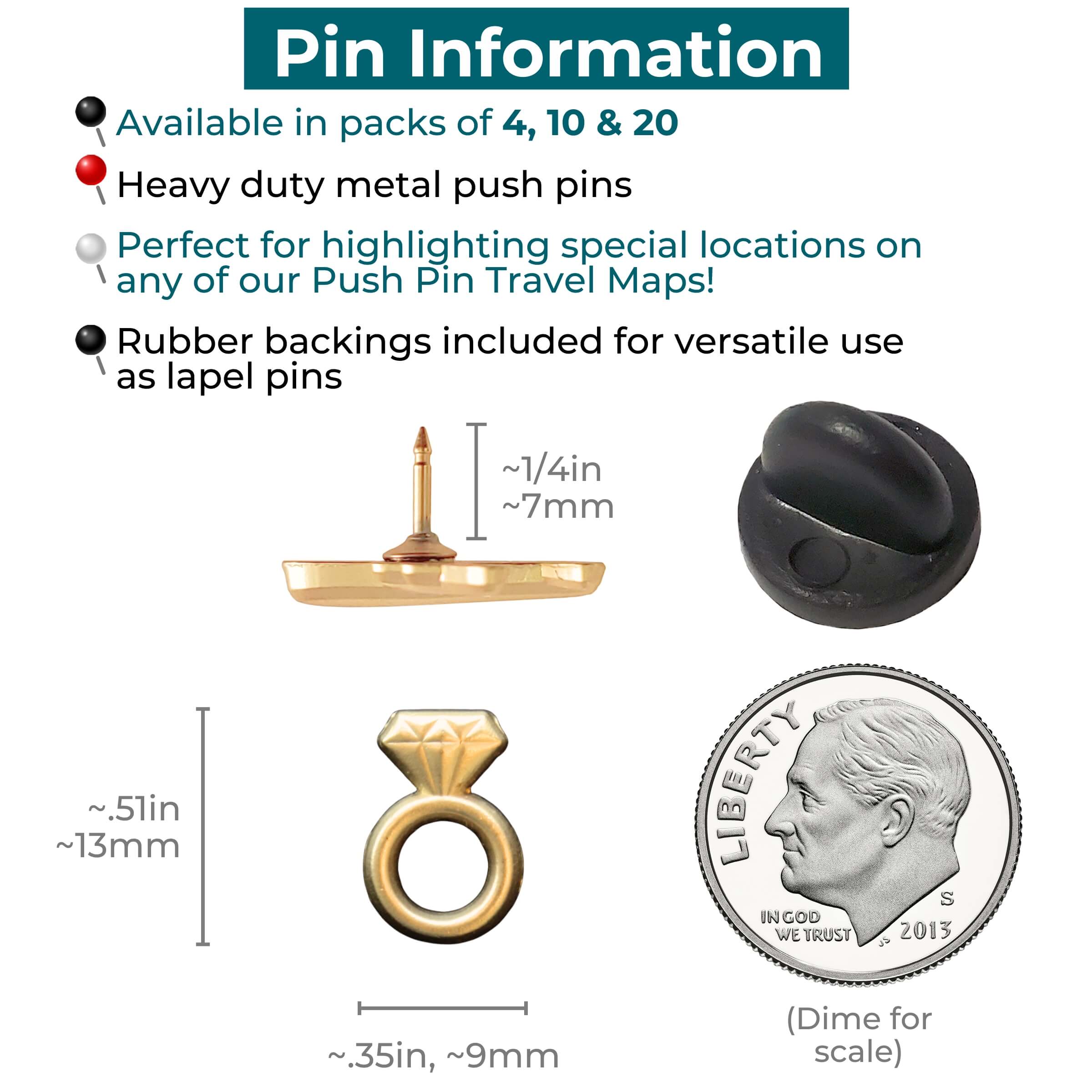 Engagement Ring Push Pins Information