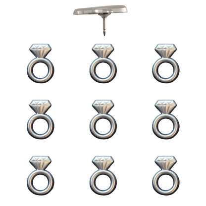 Engagement Ring Push Pins Silver Pack of 10