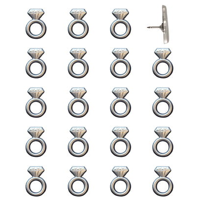 Engagement Ring Push Pins Silver Pack of 20