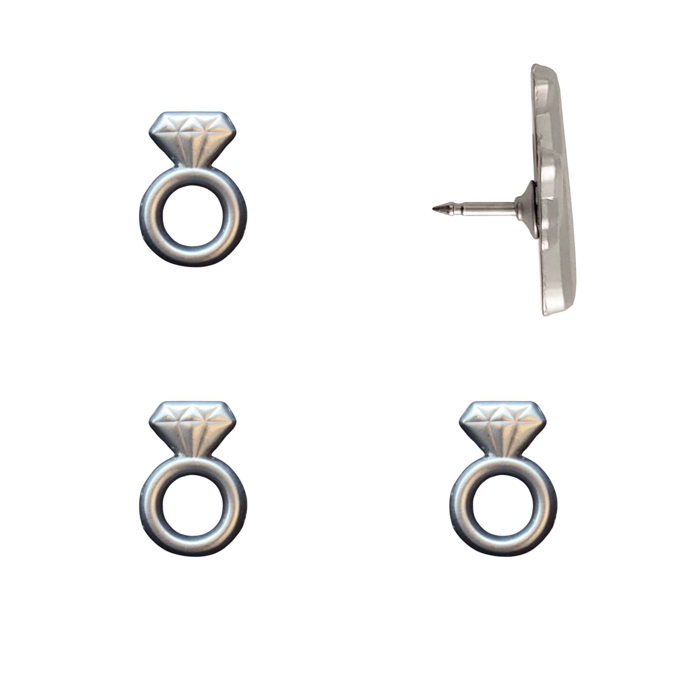 Engagement Ring Push Pins Silver Pack of 4