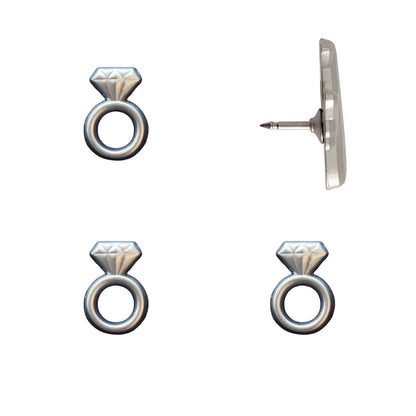 Engagement Ring Push Pins Silver Pack of 4