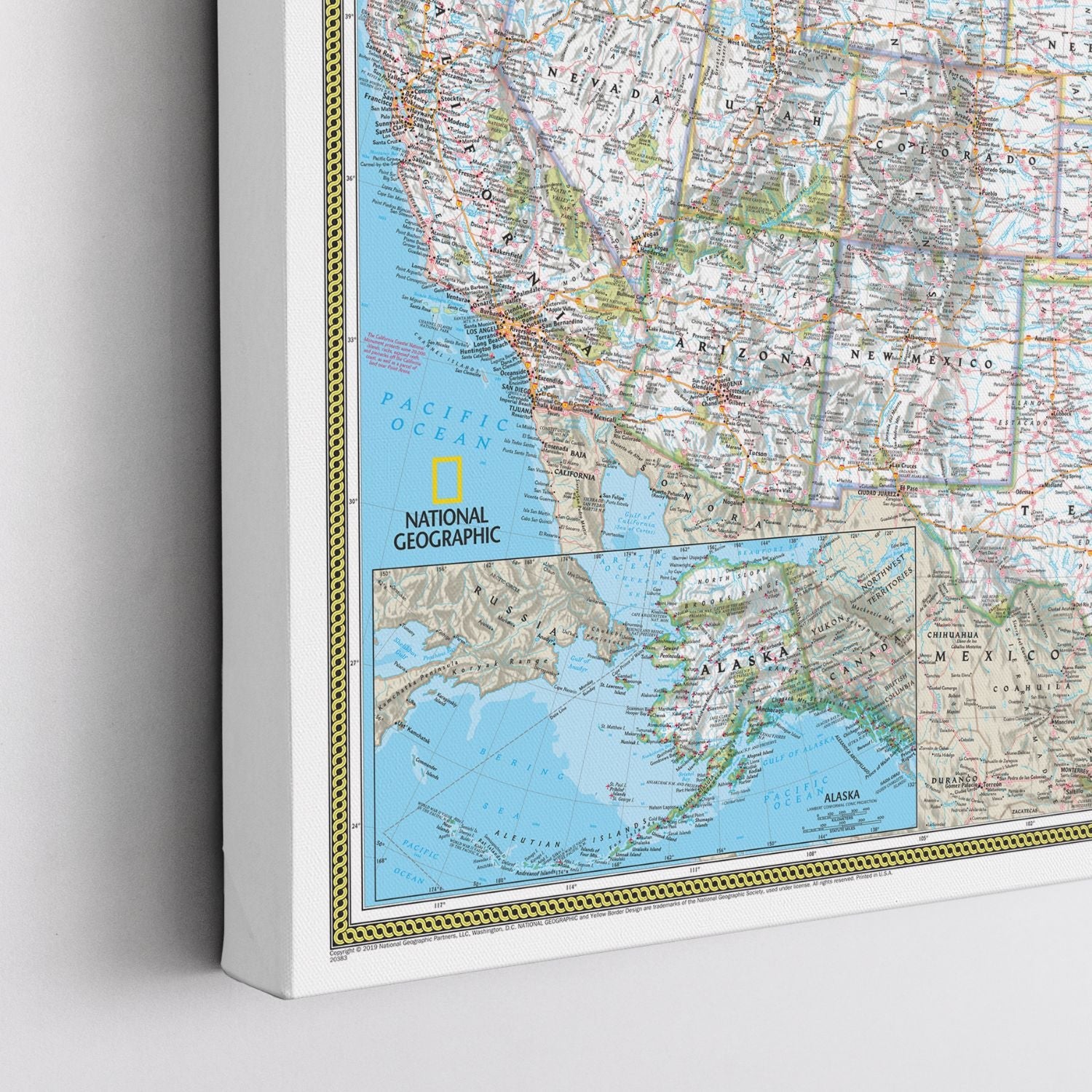 Gallery Wrapped - Classic USA Travel Map with pins