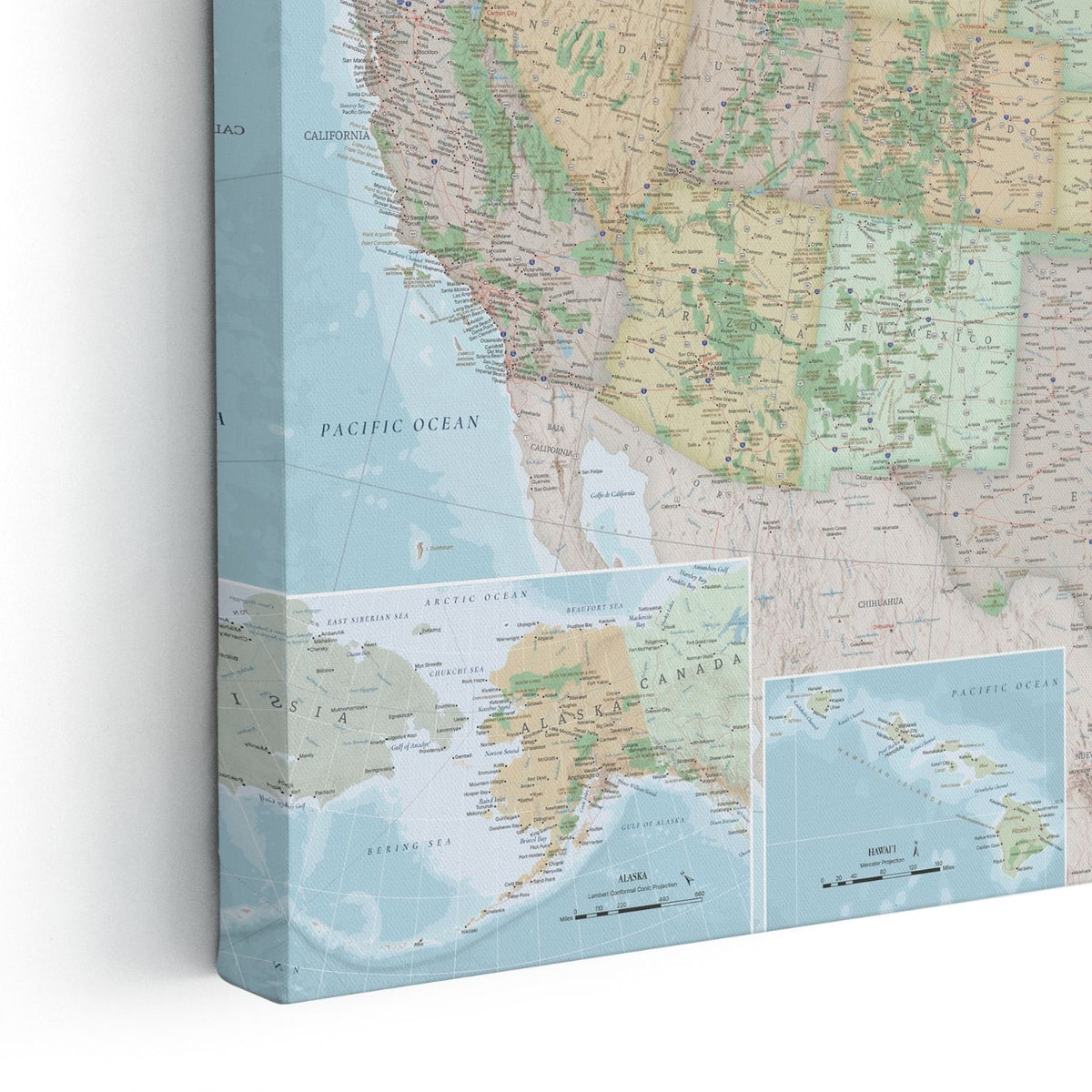 Gallery Wrapped - Signature USA Travel Map with pins - Stretched Canvas