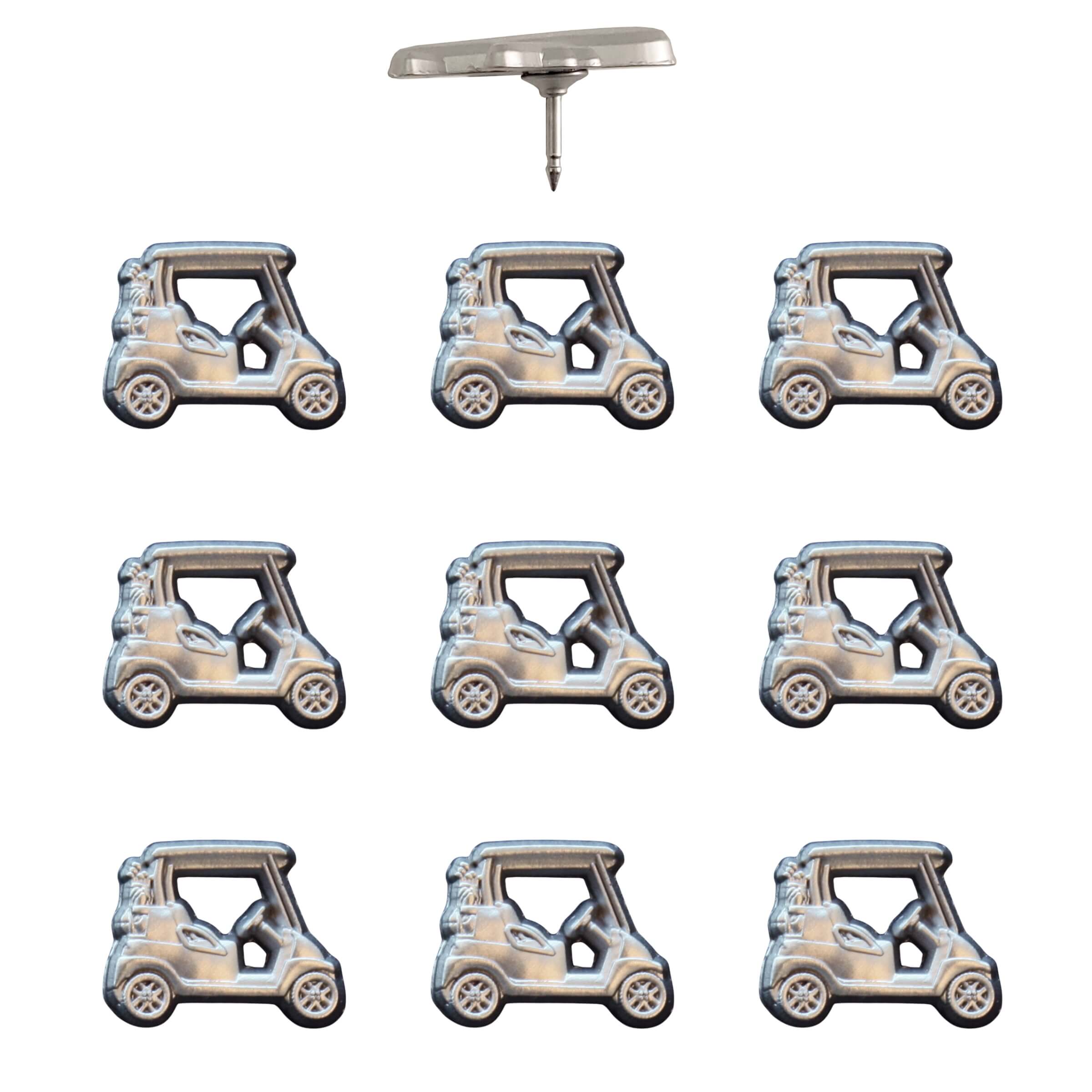 Golf Cart Push Pins Silver Pack of 10