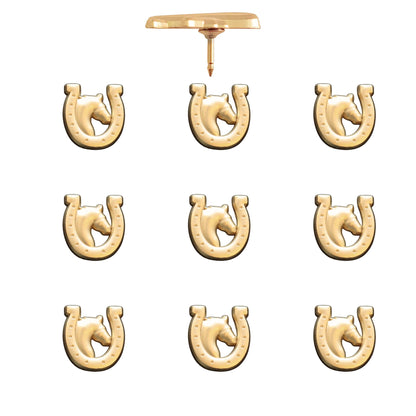 Horse and Horseshoe Pins Gold Pack of 10