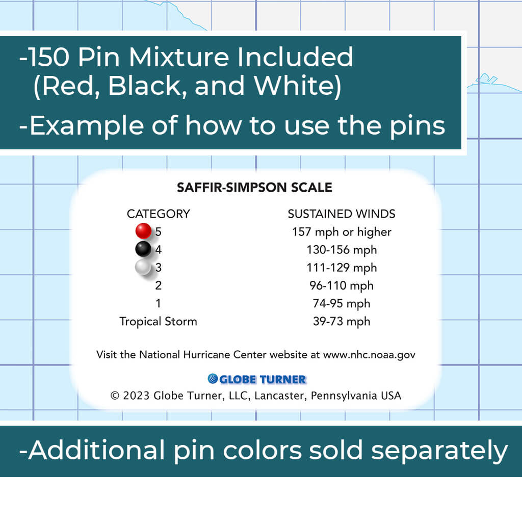 Example of how to use Push Pins on a Hurricane Tracking Map