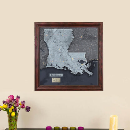 Push Pin Travel Maps Louisiana Slate Map with Pins