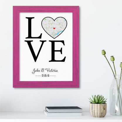 Custom Map Word Art - LOVE