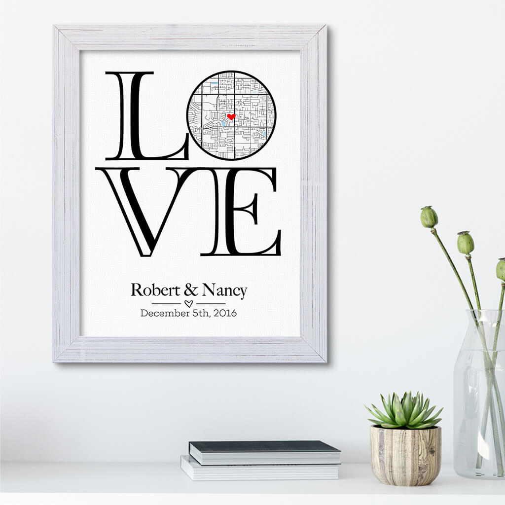 Custom Map Word Art - LOVE