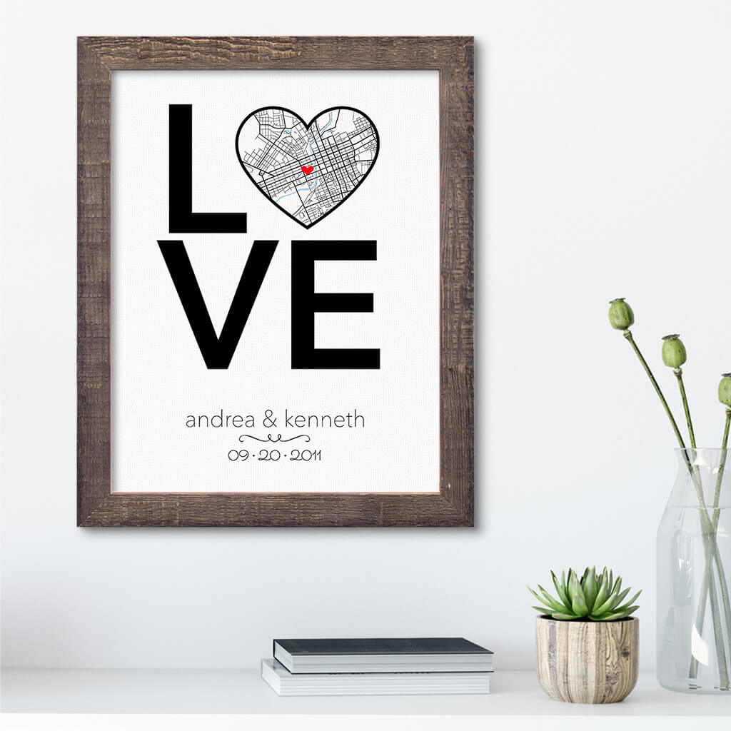 Custom Map Word Art - LOVE