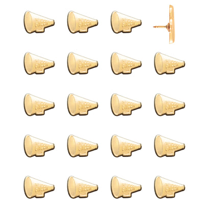 Cheer Megaphone Push Pins Gold Pack of 20