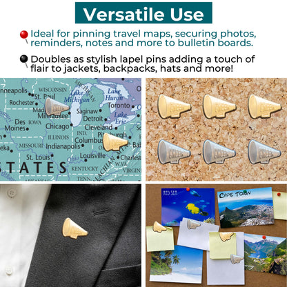 Cheer Megaphone Push Pins Uses