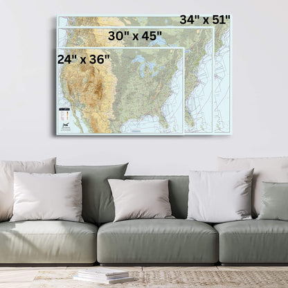 Gallery Wrapped - Pilot's VFR USA Travel Map with pins