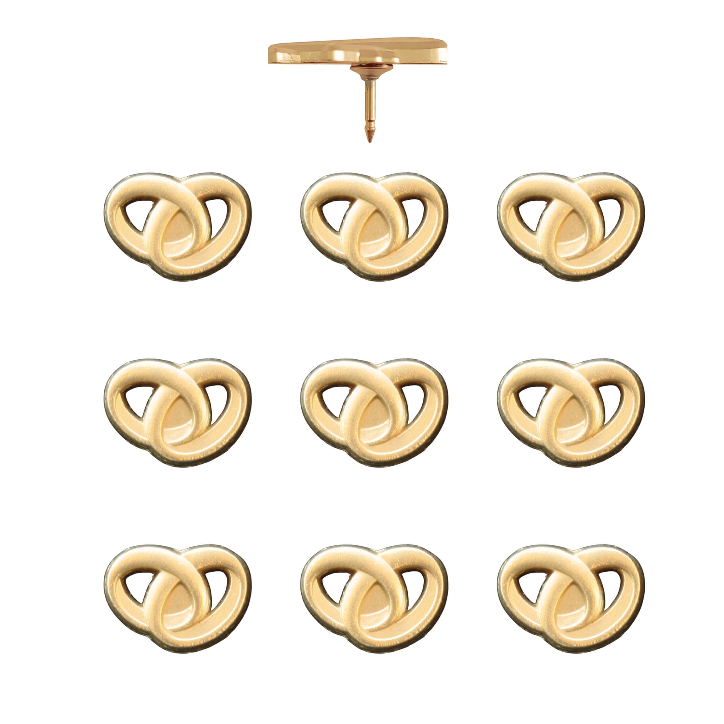 Wedding Rings Push Pins Gold Pack of 10
