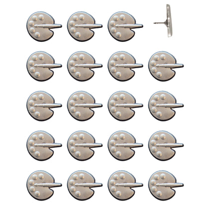 Paint Palette Push Pins Silver Pack of 20