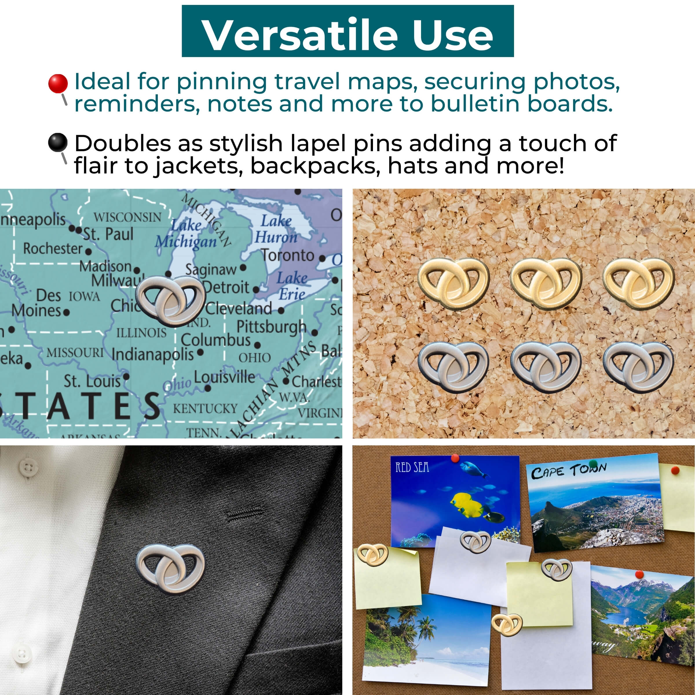Wedding Rings Push Pins Versatile Uses