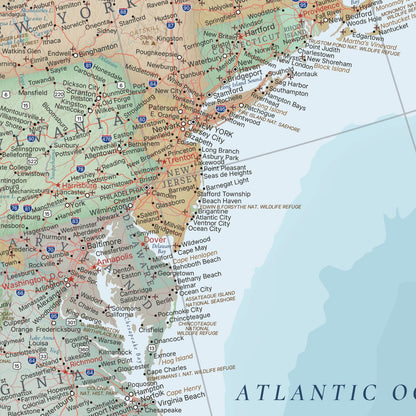 Gallery Wrapped - Signature USA Travel Map with pins - Stretched Canvas