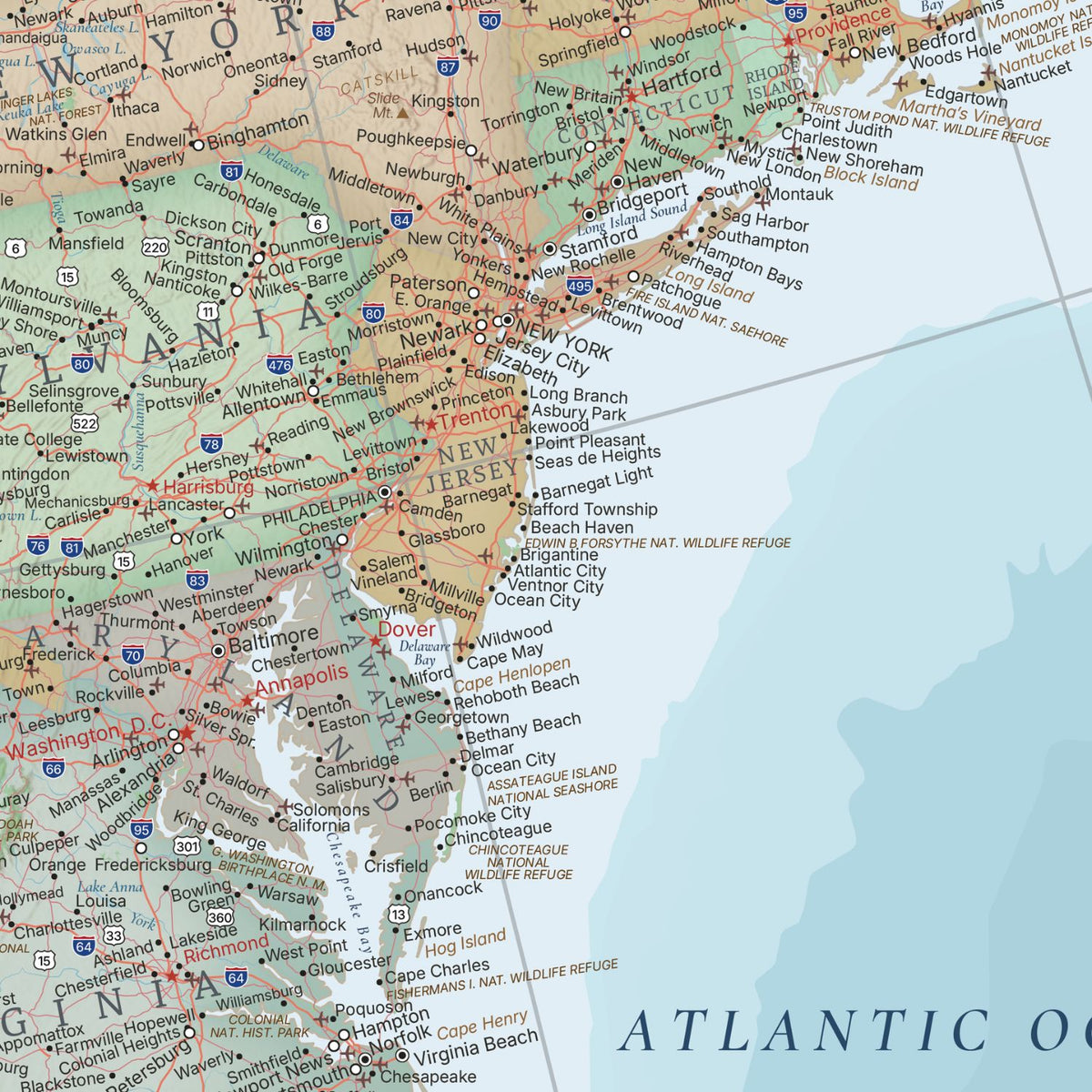 Canvas - Signature USA Travel Map with pins