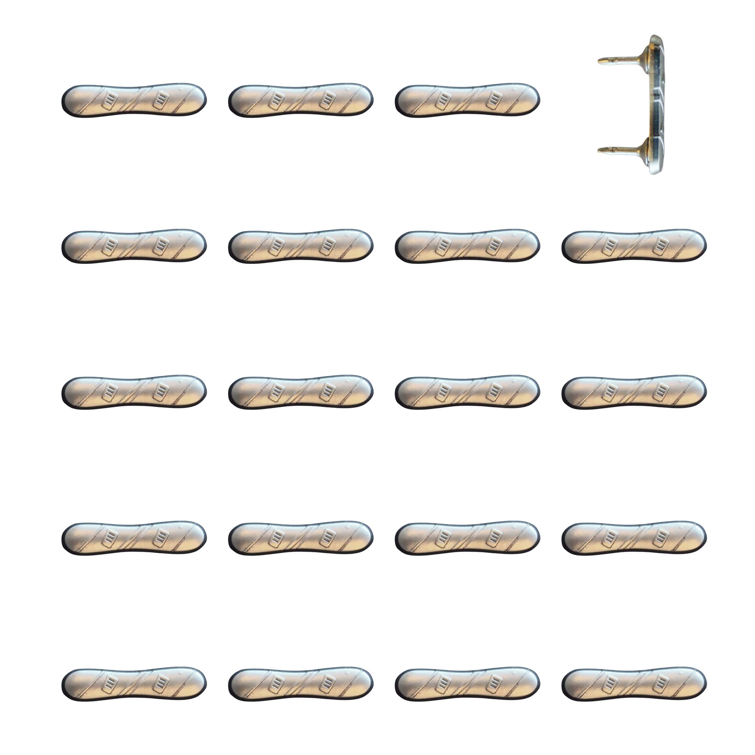 Snowboard Push Pins Silver Pack of 20