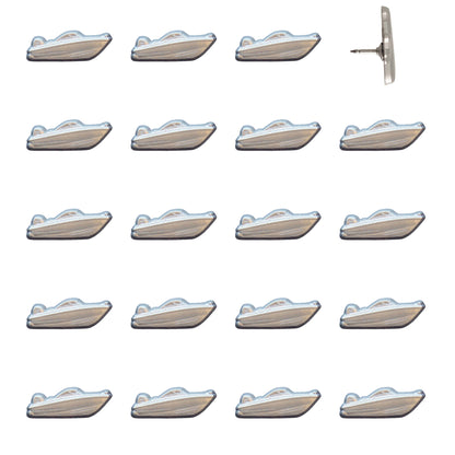 Speed Boat Pins - Silver Pack of 20