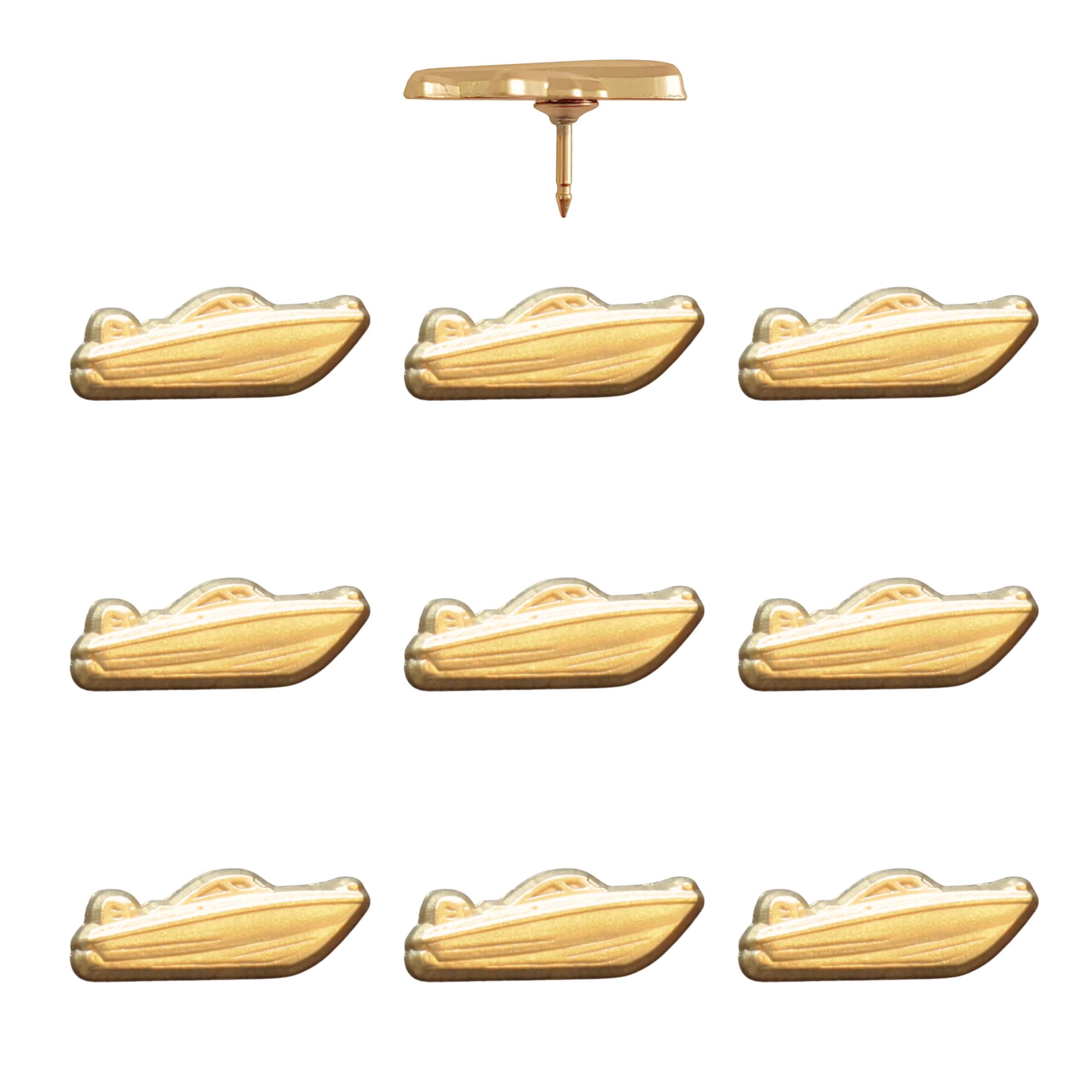 Speed Boat Pins - Gold Pack of 10
