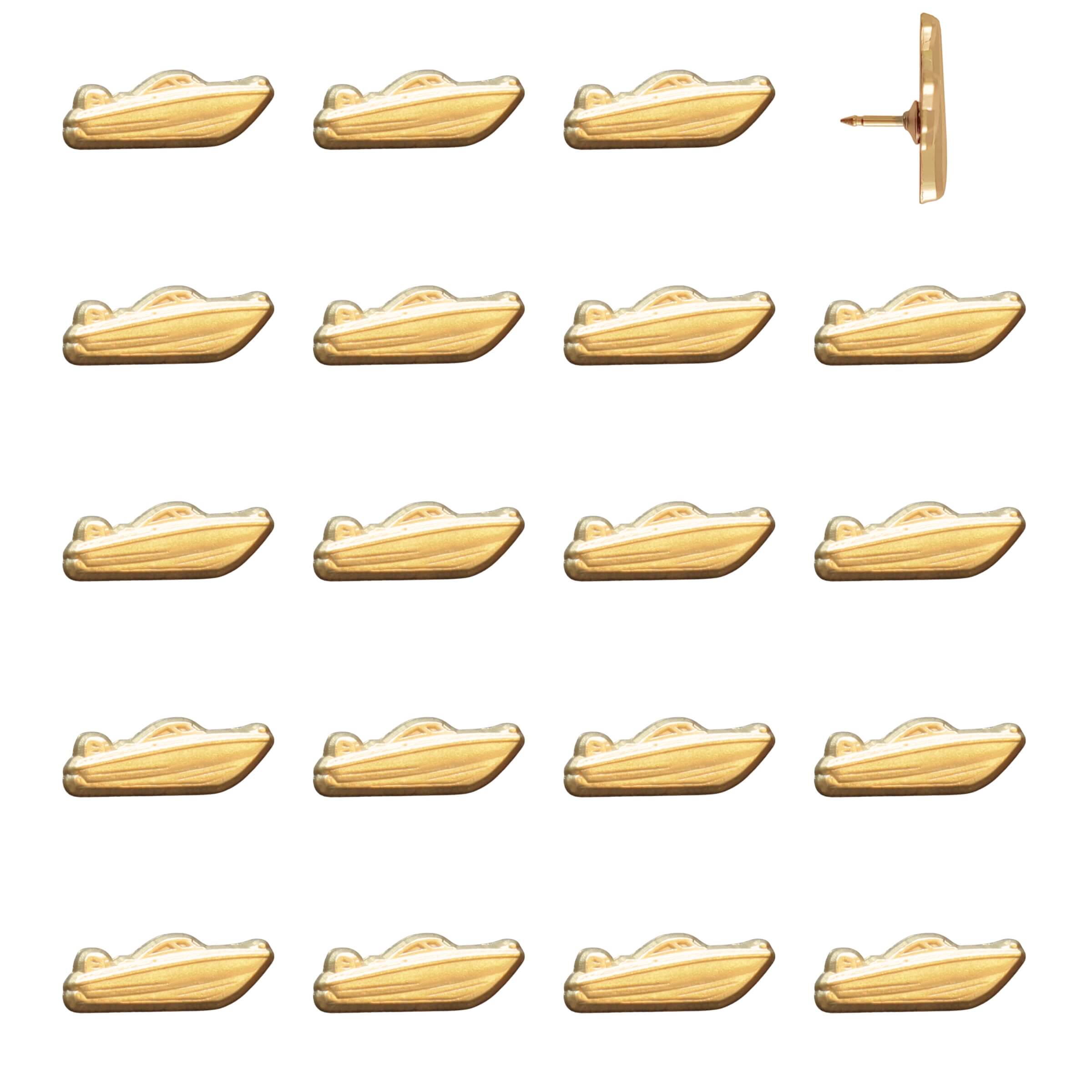 Speed Boat Pins - Gold Pack of 20