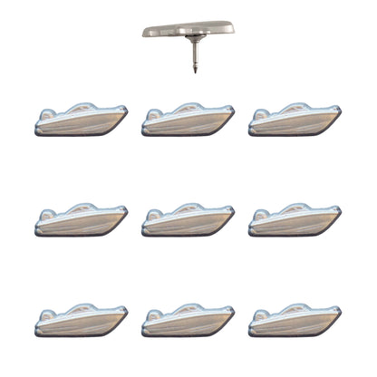Speed Boat Pins - Silver Pack of 10