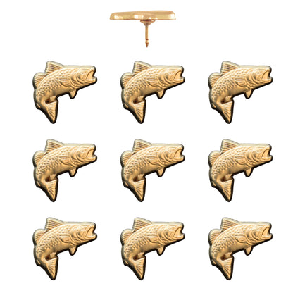 Trout Pins Gold Pack of 10