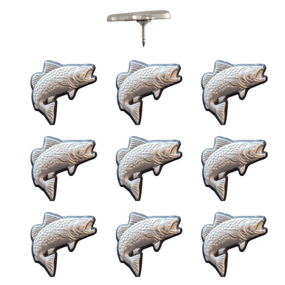 Trout Pins Silver Pack of 10