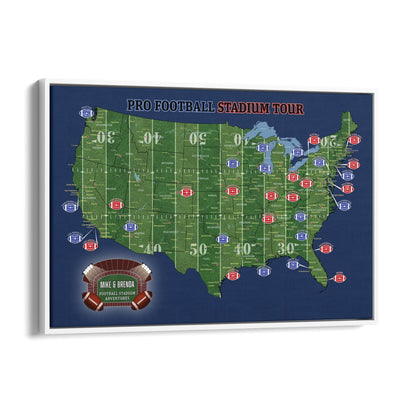 Canvas - Football Stadium Push Pin Travel Map with Pins